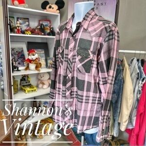Wrangler VNTG 1980made in USA sz Large Tall pearl snap paper tag western shirt
